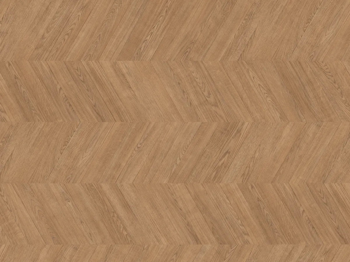Suelo laminado en espiga (chevron) Egger Roble Skanderborg de tono rústico cálido