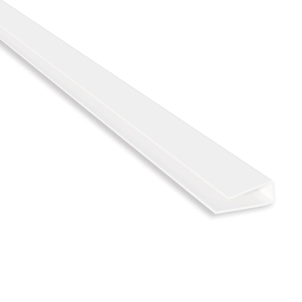 Perfil de terminación B2 de PVC blanco en forma de U, de 2,7 m, para revestimiento de pared de PVC