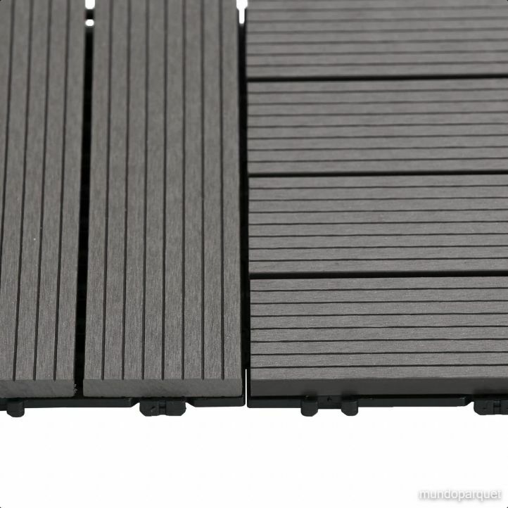 Baldosa de Composite 30x30 Durafloor — unión por clic (detalle)