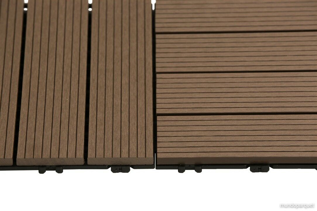 Baldosa de Composite 50x50 Durafloor — unión por clic (detalle)