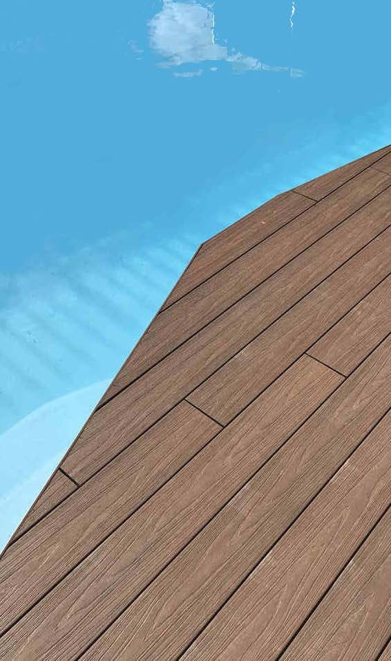 Tarima Duratech Classic Ipe/Teka — ambiente junto a la piscina, cara Teka
