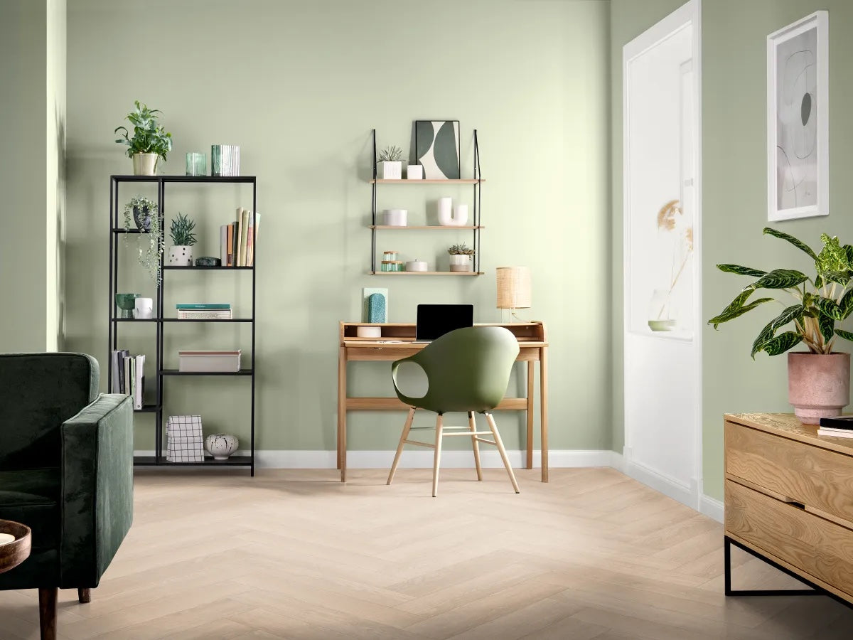 Egger NatureSense Herringbone AC4/32 8 mm Herringbone Roble Baronia Claro EL2132 - ambiente