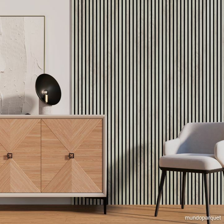 Roble Mont Blanc Pristine Revestimiento de Pared de PVC Alistonado