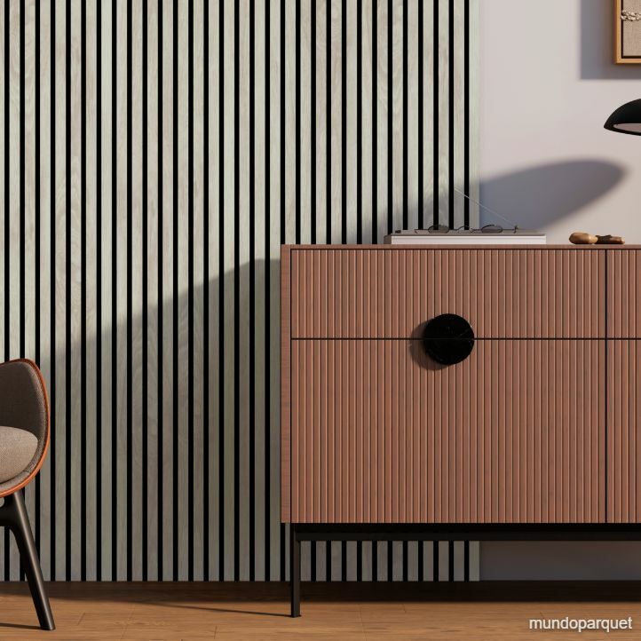 Roble Mont Blanc Pristine Revestimiento de Pared de PVC Alistonado