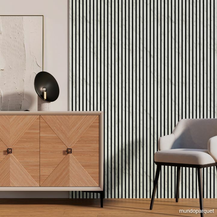 Marmol Blanco Premium Revestimiento de Pared de PVC Alistonado