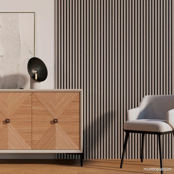Espiga Pimienta Sleek Revestimiento de Pared de PVC Alistonado