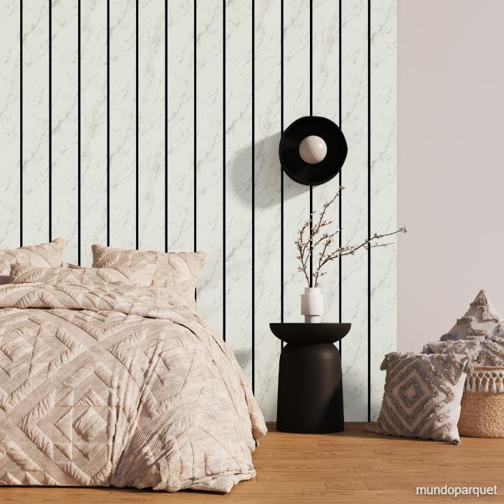 Marmol Blanco Premium Revestimiento de Pared de PVC Liso