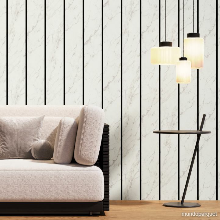 Marmol Blanco Premium Revestimiento de Pared de PVC Liso