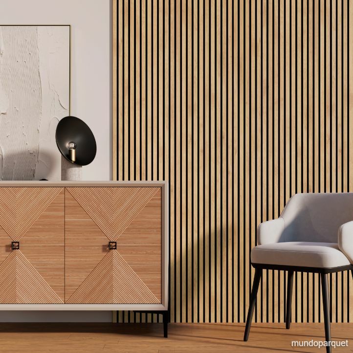 Roble Rus Beige Revestimiento de Pared de PVC Alistonado
