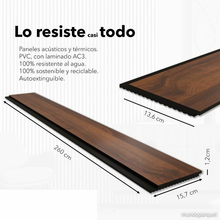 Nogal Valentina Exclusive Revestimiento de Pared de PVC Liso