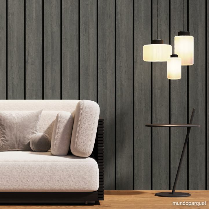 Roble Azabache Modern Revestimiento de Pared de PVC Liso
