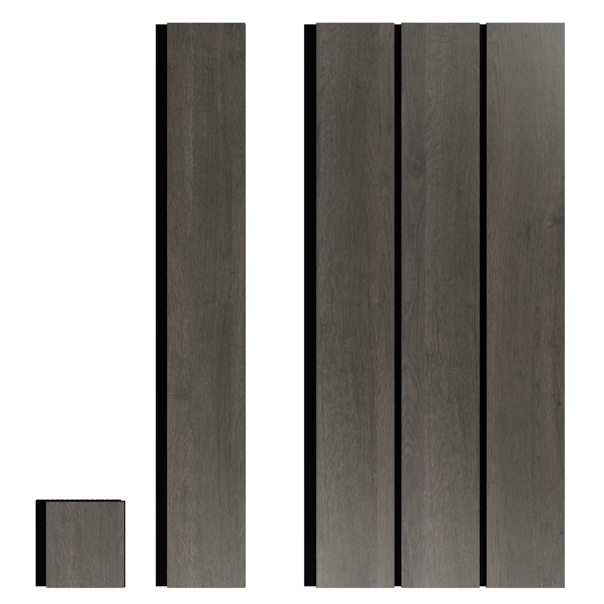 Roble Azabache Modern Revestimiento de Pared de PVC Liso