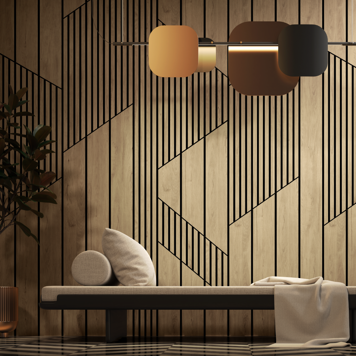 Roble Denver Serene Revestimiento de Pared de PVC Alistonado