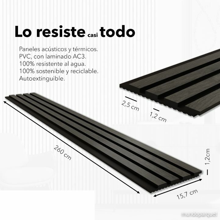Roble Azabache Modern Revestimiento de Pared de PVC Alistonado