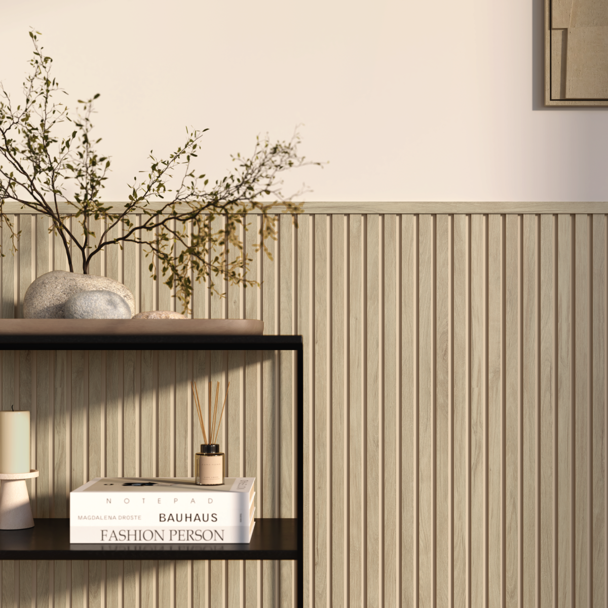 Roble Vivid Aurora Revestimiento de Pared de PVC Alistonado