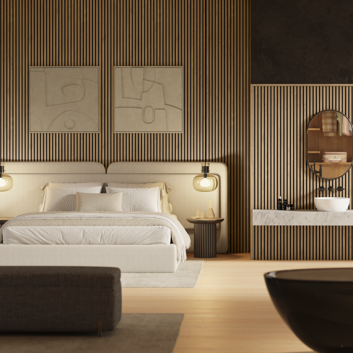 Nogal Slow Timeless Revestimiento de Pared de PVC Alistonado