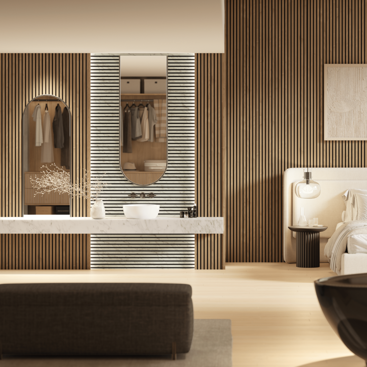 Nogal Slow Timeless Revestimiento de Pared de PVC Alistonado