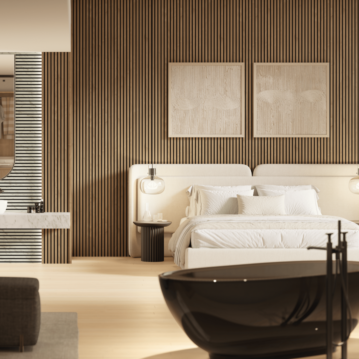 Nogal Slow Timeless Revestimiento de Pared de PVC Alistonado
