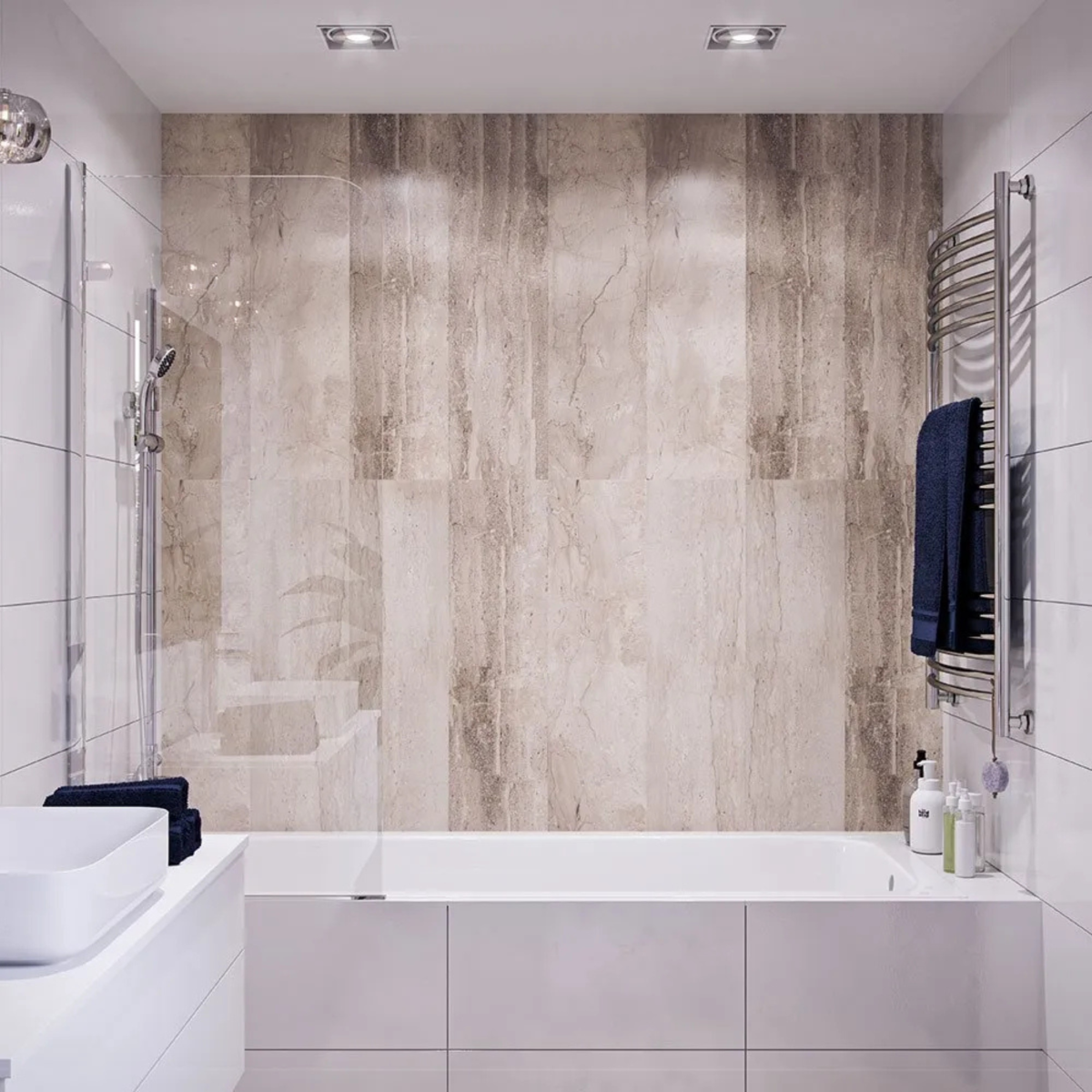 Revestimiento de Pared de PVC Brown Marble 265 x 25 cm