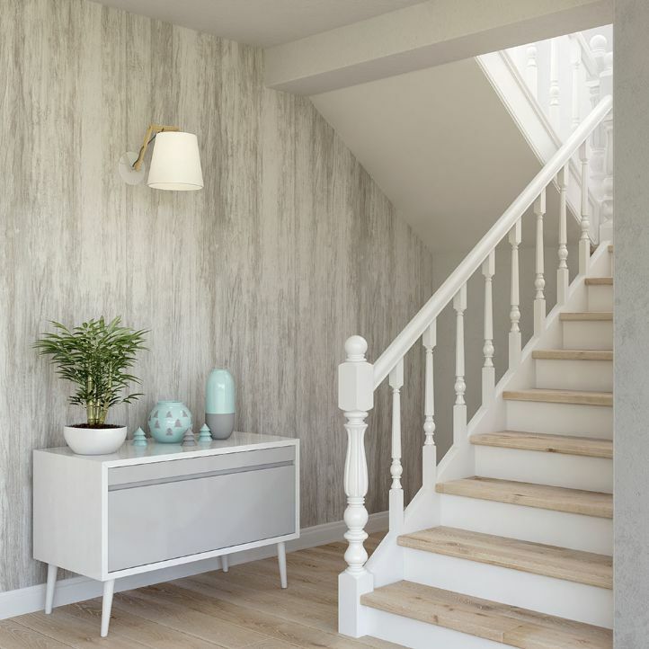 Pared revestida con panel de PVC Smoky Wood