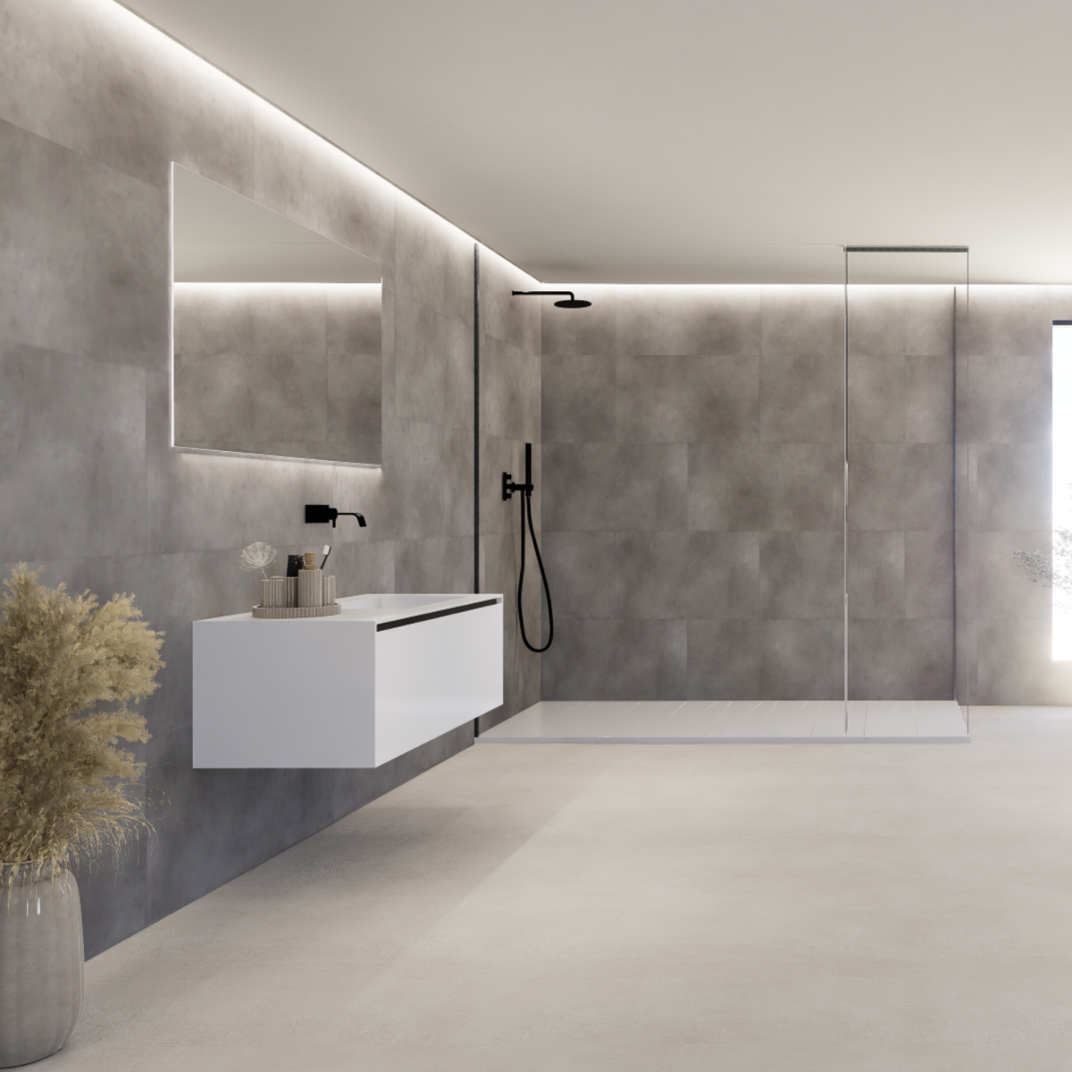 Revestimiento de Pared Tauro Walls SPC Cemento Berlín