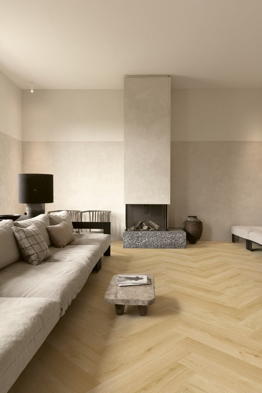 Suelo laminado en espiga Quick-Step Impressive Design Roble Cardamomo — ambiente