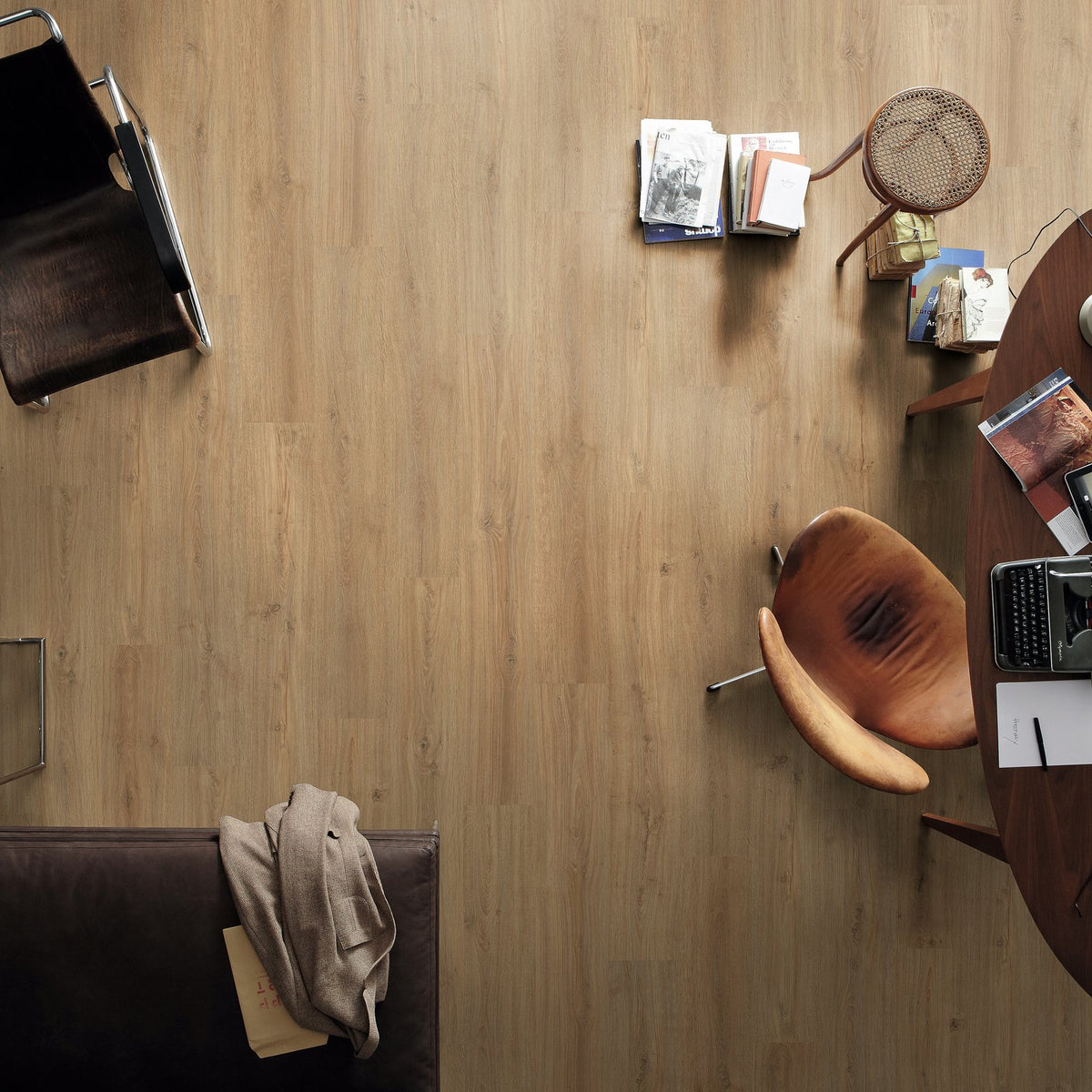 Ambiente decorado con el suelo laminado MeisterDesign LC 150 Roble Nova