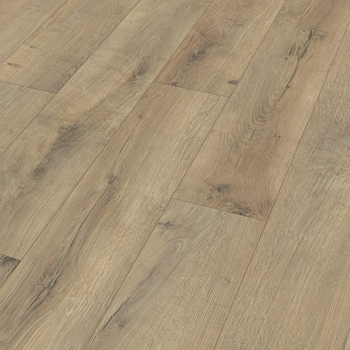 Lamas del laminado MeisterDesign LD 150 Roble Agrietado Terra colocadas, vistas en perspectiva