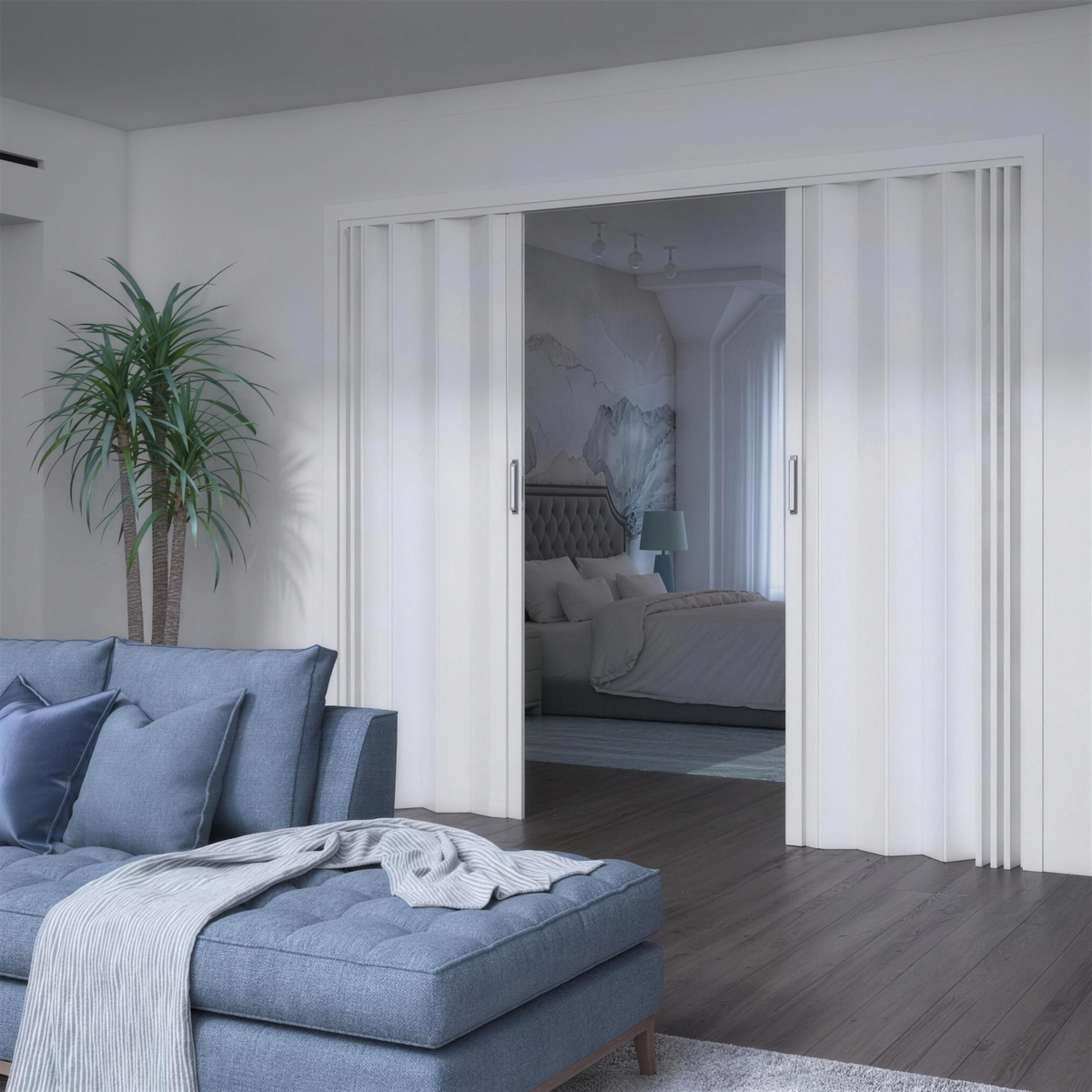 Puerta Plegable de DM Melamina a Medida - Instalación Muy Fácil — alta resolució