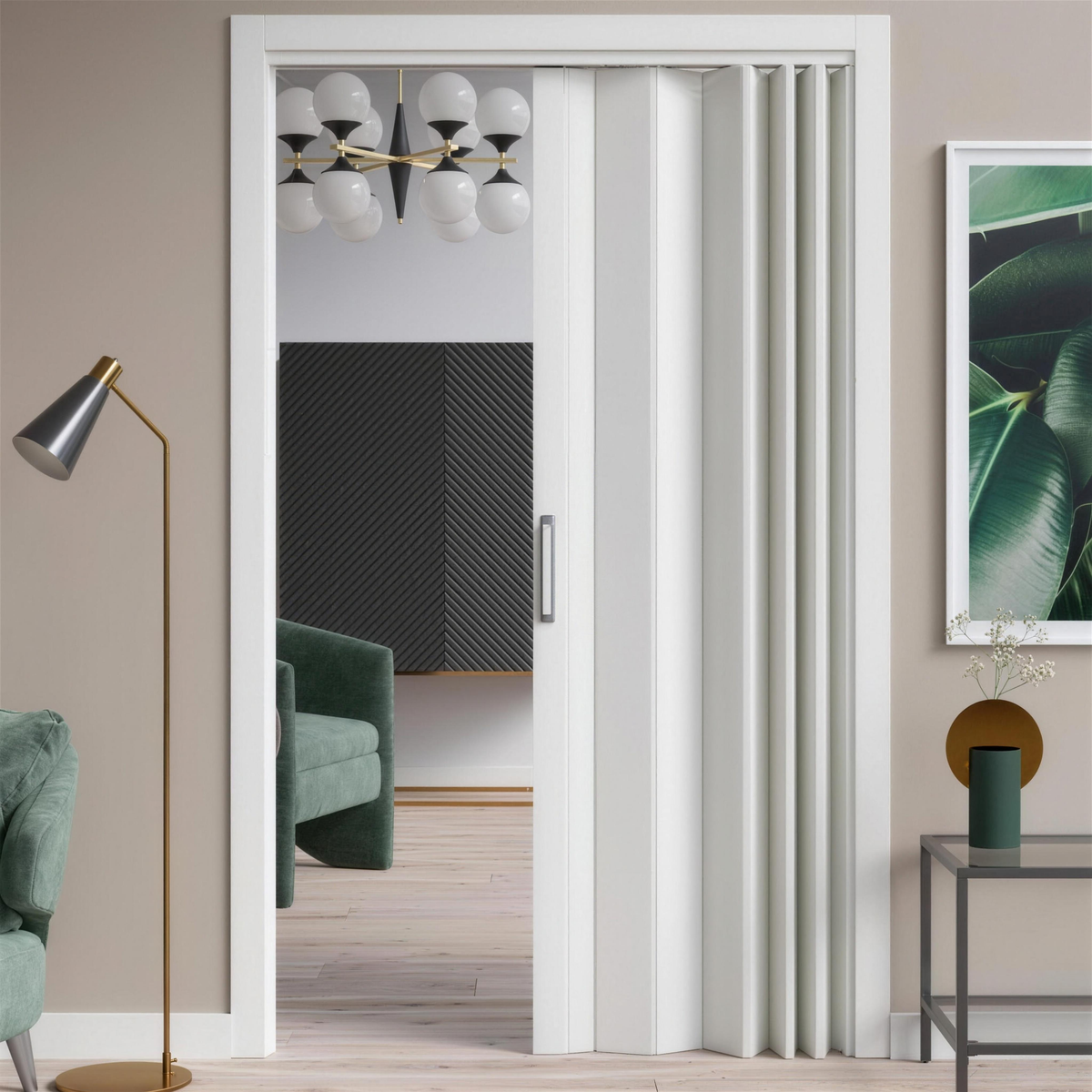 Puerta Plegable de PVC a Medida 1 Hoja - Instalación Muy Fácil — alta resolució