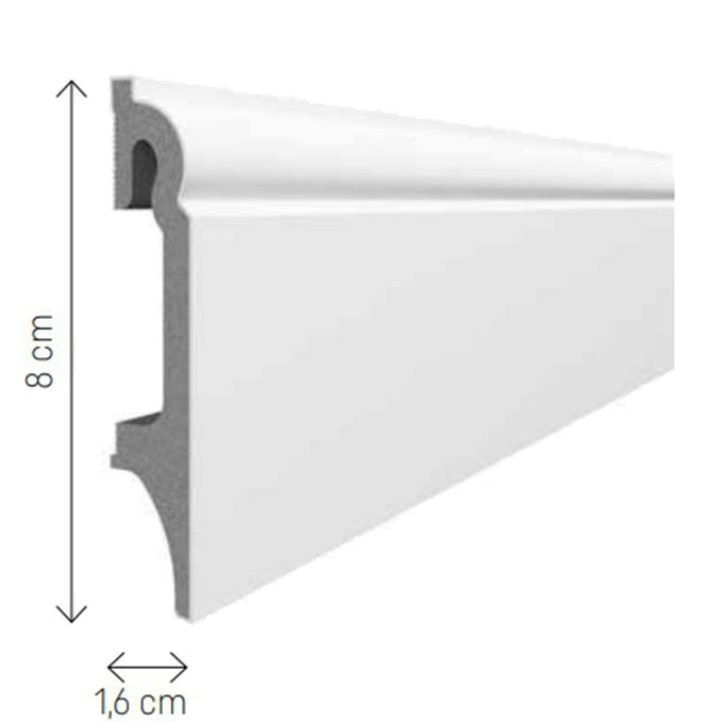 Rodapié Espumo 100% Hidrófugo Blanco con Moldura ESP301 80x16