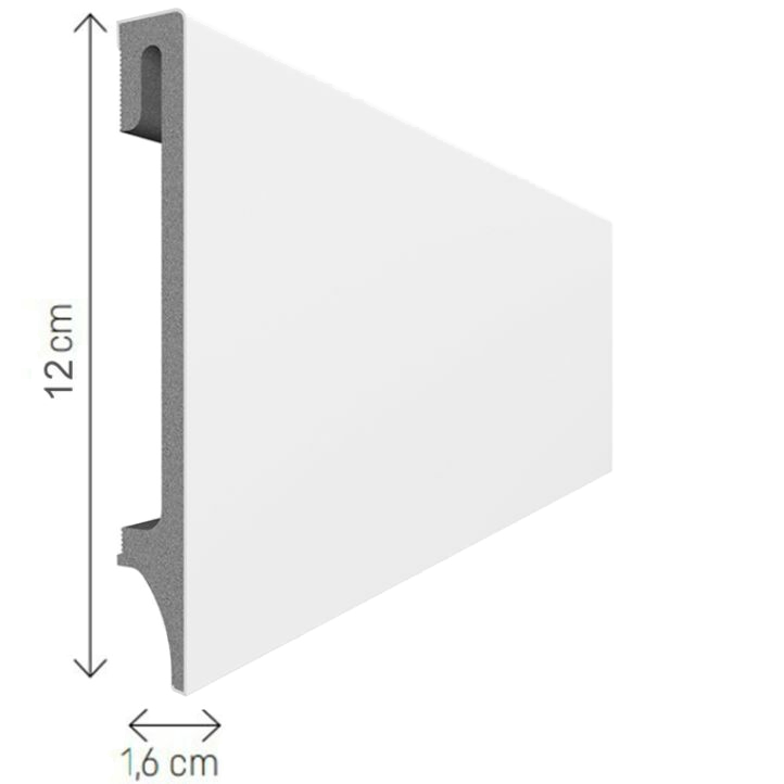 Rodapié Espumo 100% Hidrófugo Blanco ESP501 120x16