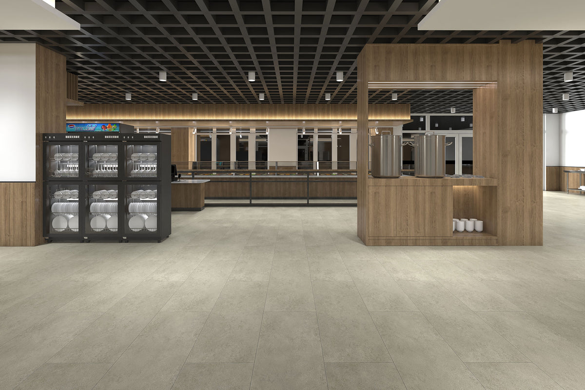 Suelo SPC Materia Stone Grunge en un local comercial