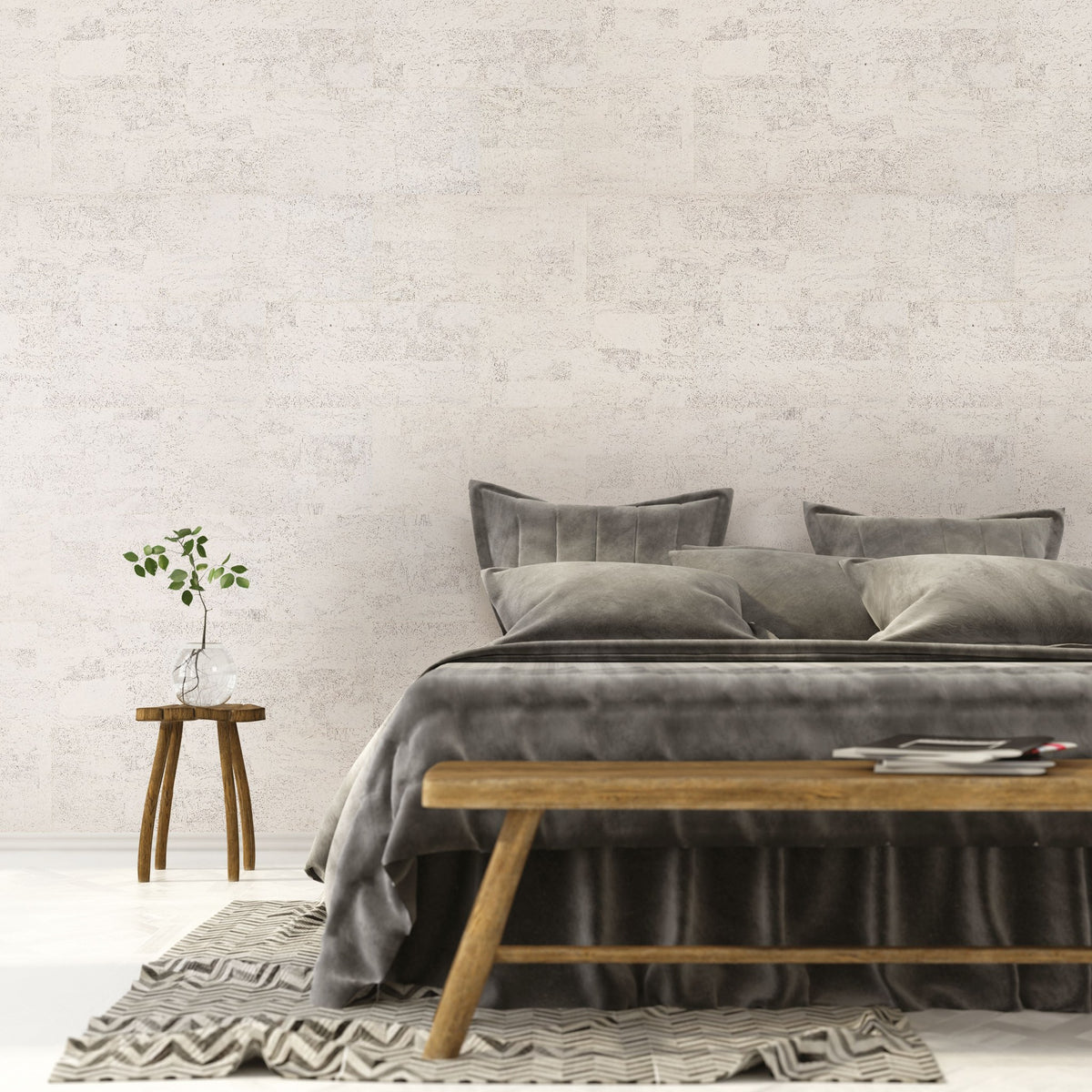 Revestimiento de Pared de Corcho WISE Dekwall Malta Moonlight RY1N001 Acabado en Cera — ambiente
