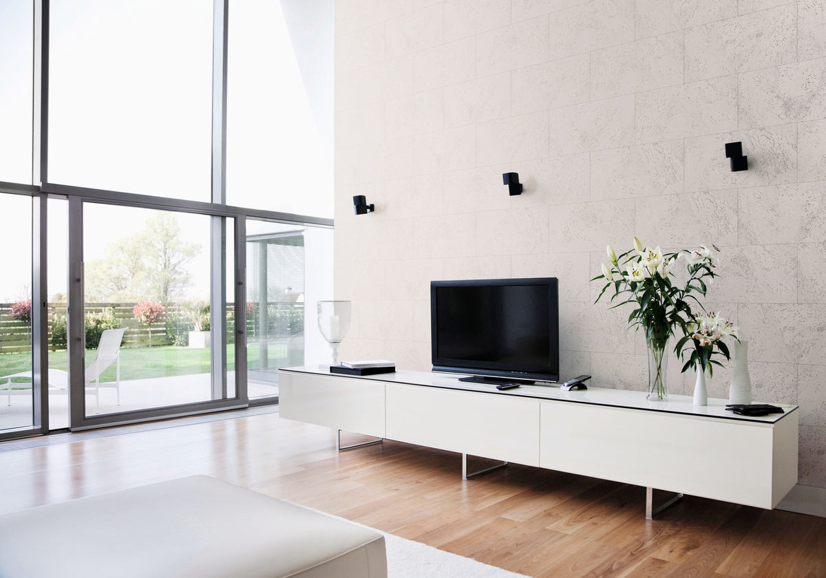 Revestimiento de Pared de Corcho WISE Flores White Waxed RY07001 Acabado en Cera — ambiente
