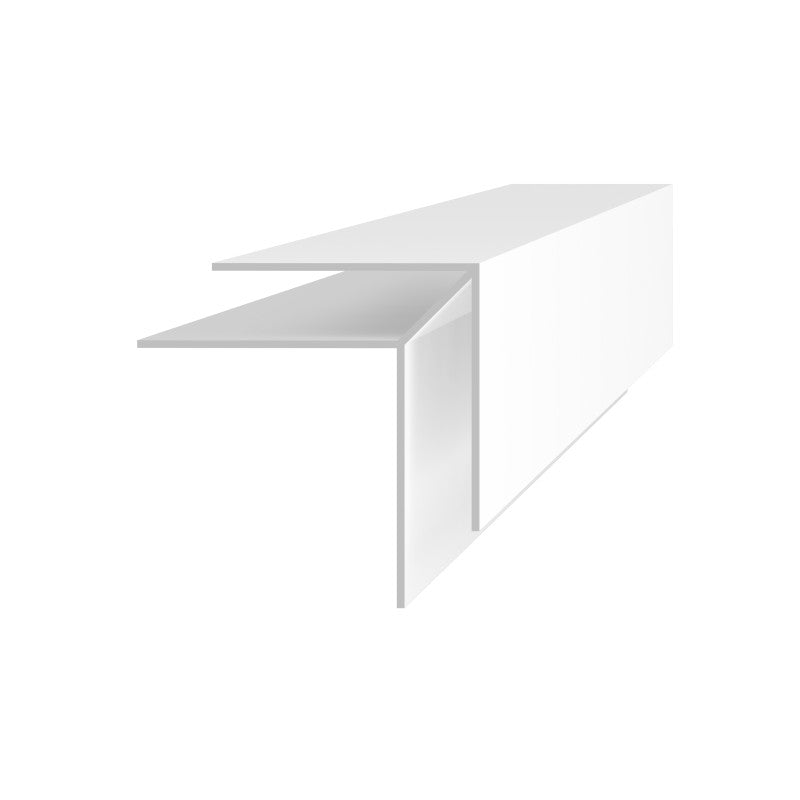 Perfil cantonera B1 de PVC blanco para esquinas exteriores del revestimiento de pared Vilo Motivo, vista en 3D