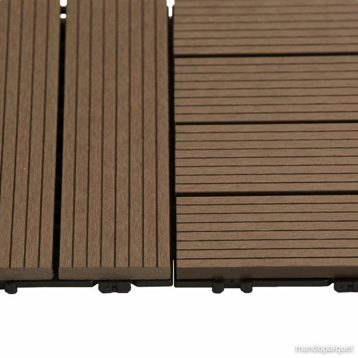 Baldosa de Composite 30x30 Durafloor — unión por clic (detalle)