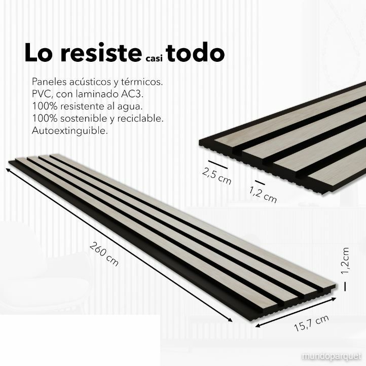 Roble Mont Blanc Pristine Revestimiento de Pared de PVC Alistonado