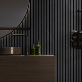 Marmol Negro Bold Revestimiento de Pared de PVC Alistonado