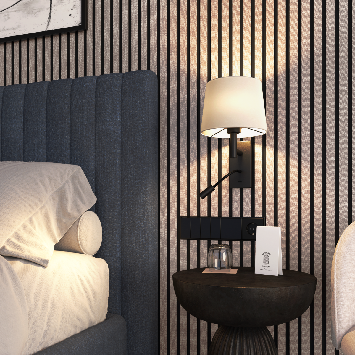 Espiga Pimienta Sleek Revestimiento de Pared de PVC Alistonado
