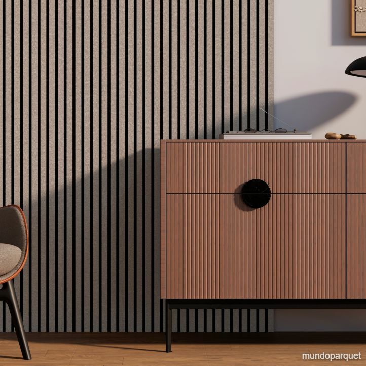 Espiga Pimienta Sleek Revestimiento de Pared de PVC Alistonado