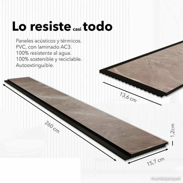 Marmol Atenea Refined Revestimiento de Pared de PVC Liso