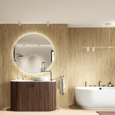 Roble Rus Beige Revestimiento de Pared de PVC Alistonado