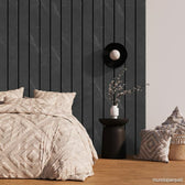 Marmol Negro Bold Revestimiento de Pared de PVC Liso