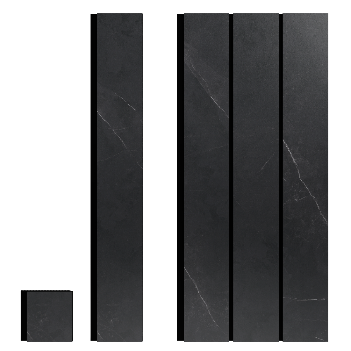 Marmol Negro Bold Revestimiento de Pared de PVC Liso
