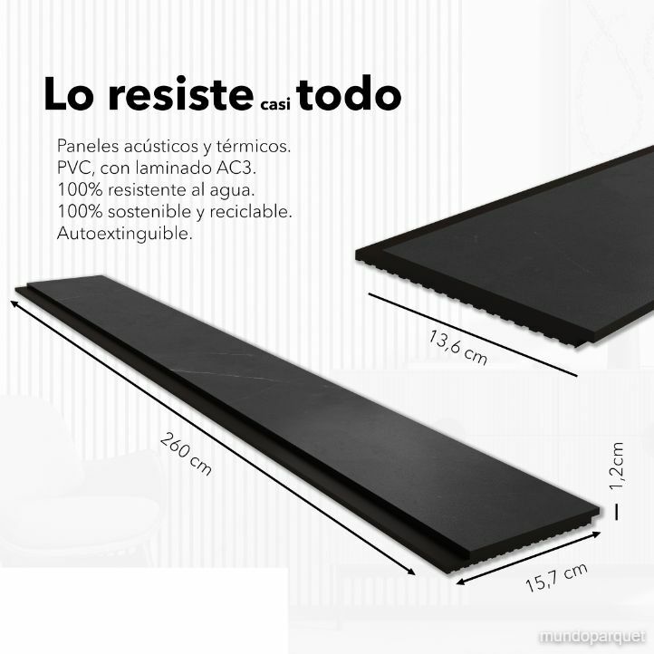 Marmol Negro Bold Revestimiento de Pared de PVC Liso