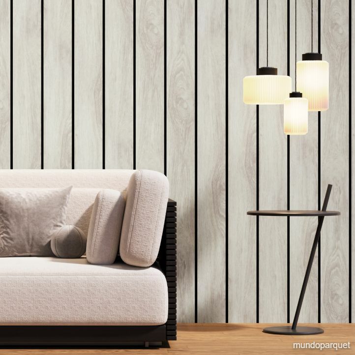 Roble Mont Blanc Pristine Revestimiento de Pared de PVC Liso