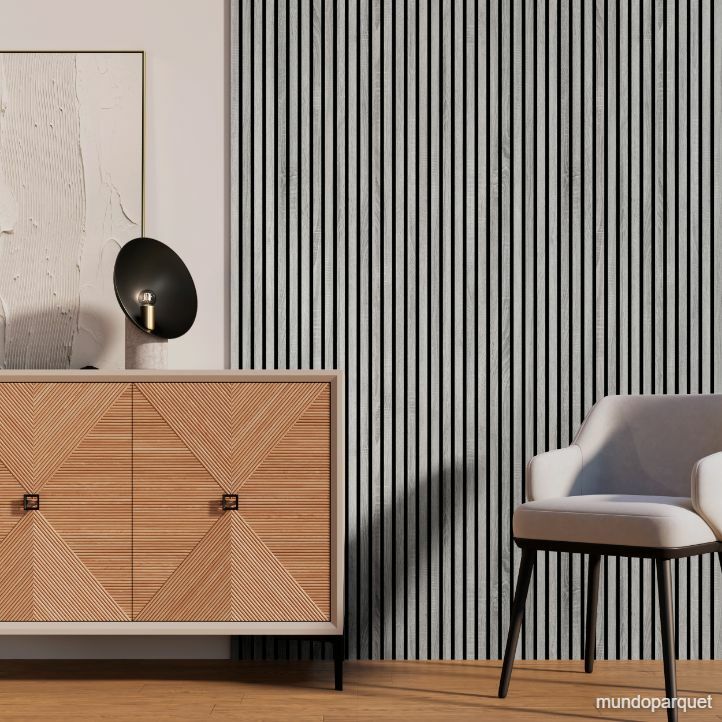 Roble Gris Fresh Revestimiento de Pared de PVC Alistonado