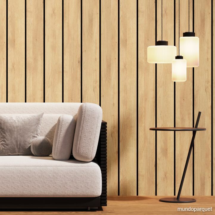 Roble Rus Beige Revestimiento de Pared de PVC Liso