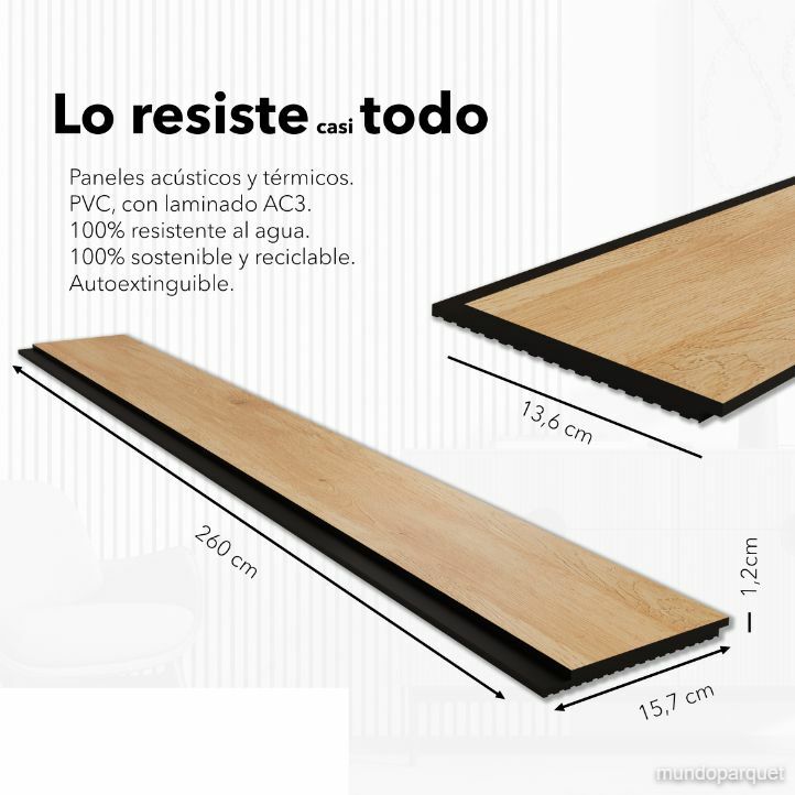 Roble Rus Beige Revestimiento de Pared de PVC Liso